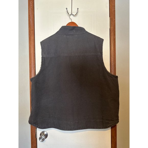 CARHARTT LOOSE FIT WASHED DUCK SHERPA-LINED MOCK-NECK VEST SIZE 2XL - Picture 8 of 11